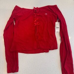 PacSun Red Lace-Up Women's Top